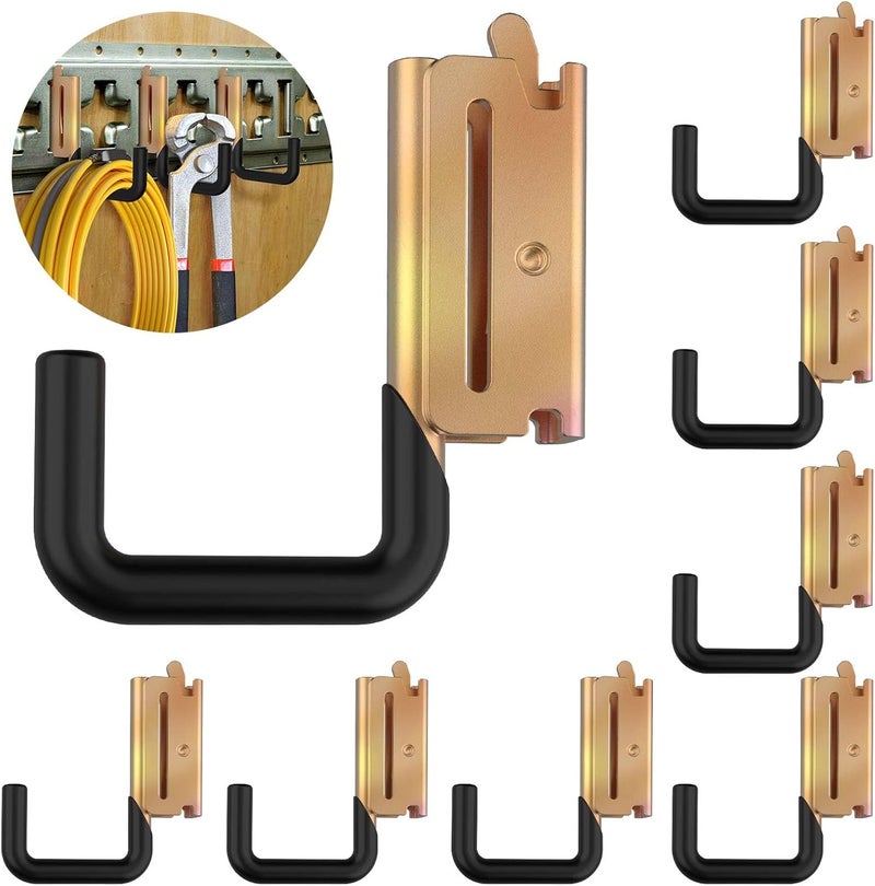 Eegoowa E Track Hooks Heavy Duty E Track J Hooks X Track Steel Hanger, Spring Fitting E-Type Track Accessories for Enclosed Trailer - Image 1
